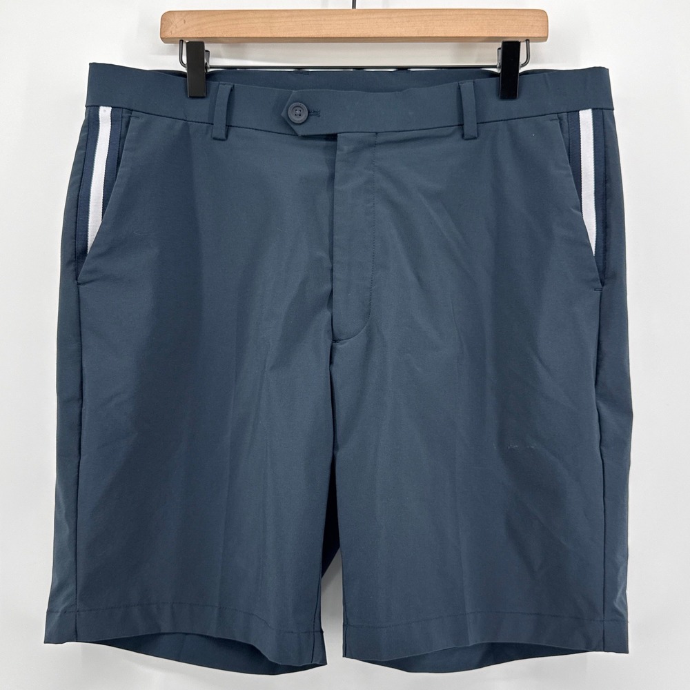 G/FORE Mens Slate Blue Side Stripe Stretch Golf Shorts Size 36 GFORE Flaw